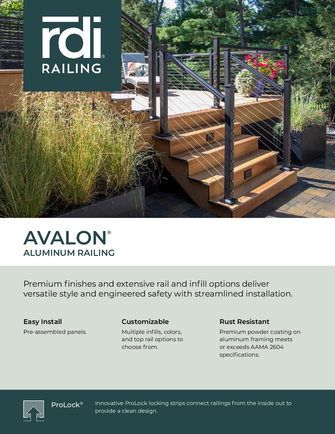 RDI Avalon Aluminum Railing sell sheet