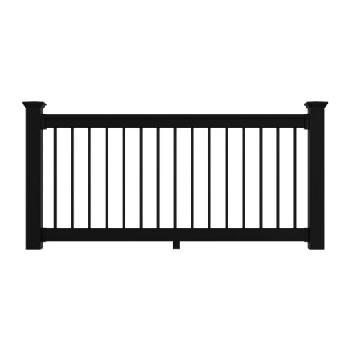 Overlook™ with Black Round Aluminum Balusters