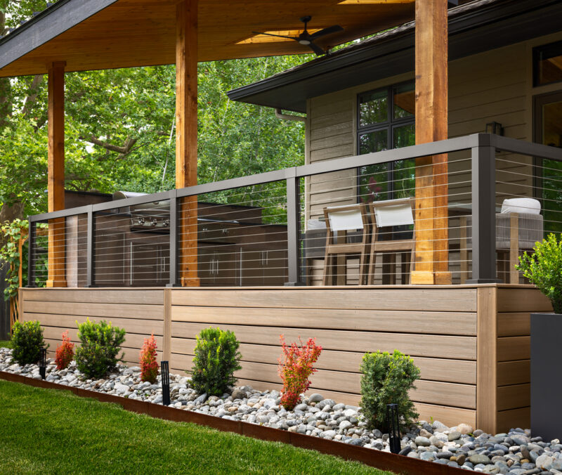 Metal Railing Topper Elevation® Rail | Black Aluminum Railing with Stainless Steel Cable